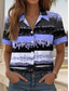 cheap Art&amp;Design Tops-Women&#039;s Shirt Graphic Geometric Daily Casual Short Sleeve Shirt Collar Regular Tops Daily Pink Blue Green Summer Spring