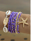 cheap Women&#039;s Bracelet-Women&#039;s Boho Shell Beaded Bracelet Set - 7-Piece Starfish Charm Stretch Bracelet in Various Colors for Summer Beach Wear and Resort Wear