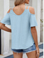 cheap Women&#039;s Plain Tops-Women&#039;s Shirt Blouse Solid Color Stylish Casual Short Sleeve Strap Regular Tops Daily Eyelet Sage Green Black White Pink Sky Blue Summer