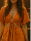 cheap Plain Dress-Women&#039;s Boho Dress Western Dress Vintage Mini Dress A Line Dress Casual Outdoor Beach Regular Fit Solid Color Half Sleeve Spaghetti Strap Orange Summer Spring