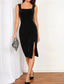 ieftine Rochie simplă-Pentru femei Rochii Midi Rochie casual Rochie de vară Rochie Slip Modă Modern Zilnic Plajă Sfârșit de săptămână Fit regulat Simplu Fără manșon Pătrat Negru Vară