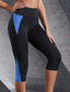 baratos Leggings e collants para ioga-Mulheres Legging Capri Patchwork Butt Lift Compressão abdominal Cintura Alta Pilates Treino de Ginástica Exercite-se Calças Bloco de cor Branco Vermelho Azul Elastano Outono Esportes Roupas Esportivas