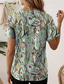 baratos Camiseta de Arte &amp; Design-Mulheres Camiseta Gráfico Geométrica Abstrato à moda Casual Sem Manga Manga Curta Decote V Tops regulares Diário Imprimir Azul Roxo Verde Verão Primavera