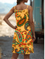 voordelige Boho Jurken-Dames Mini-jurk A lijn jurk Zomerjurk Vakantie Casual Dagelijks Normale pasvorm Grafisch Tribal Mouwloos U-hals Geel blauw Paars Zomer