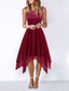 preiswerte abendkleider-Damen Midikleid Abschlussballkleid Partykleid Cocktailkleid Mode Modern Party Abendgesellschaft Date Normale Passform Einfach Ärmellos Rundhalsausschnitt Schwarz Rosa Wein Rote Sommer