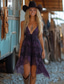 tanie Sukienki boho-Damska sukienka boho zachodnia sukienka vintage mini sukienka sukienka slip plisowana sukienka sukienka z falbaną wakacje impreza codzienna na świeżym powietrzu wyjście slim kwiatowy nadruk bez