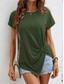cheap Plain tee-Women&#039;s T Shirt Solid Color Plain Fashion Classic Casual Short Sleeve Crew Neck Regular Tops Daily Weekend Asymmetrical Black White Army Green Navy Blue Summer