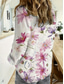cheap Floral Tops-Women&#039;s Shirt Floral Graphic Daily Stylish Casual Long Sleeve Shirt Collar Regular Tops Work Daily Buttons Print White Pink Orange Summer Spring