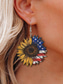 billige Tilbehør-USAs 250-årsjubileum Kvinners amerikanske flagg solsikke tre dråpeøreringer – patriotisk boho-stil lett statement smykker 4. juli minnedag og sommerfestivaler