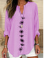 preiswerte Blumenoberteile-Damen Bluse Blumen Grafik Elegant Stilvoll Langarm V Ausschnitt Normale Oberteile Täglich Ferien Druck Weiß Blau Purpur Sommer Frühling