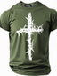 cheap Faith T shirts-Easter Men&#039;s Cross T Shirt Short Sleeve T shirt 3D Print Crew Neck Shirt Fashion Daily Designer Party Street Casual Black Red Blue Summer Spring Clothing Apparel S M L XL XXL XXXL
