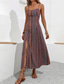 cheap Boho Dress-Women&#039;s Midi Dress Casual Dress Summer Dress Slip Dress Boho Dress Elegant Fashion Modern Daily Beach Weekend Regular Fit Striped Sleeveless V Neck Red Green Summer