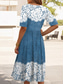 cheap Floral Dress-Women's Midi Dress A Line Dress Summer Dress Vacation Casual Daily Holiday Regular Fit Floral Graphic Half Sleeve Crew Neck Blue Black Pink Summer