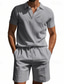 preiswerte Klassisches Poloshirt für Herren-Herren Golfshirt Golf Poloshirts Lässig Arbeit Revers Kurzarm Basic Modern Einfach 2 teilig Knöpfe Sommer Normale Passform Aprikose Weiß Marineblau Hellgrau Armeegrün Hellblau Golfshirt