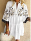 cheap Vacation Dresses-Women&#039;s Mini Dress Casual Dress Floral Dress Summer Dress Fashion Modern Daily Beach Weekend Regular Fit Floral 3/4 Length Sleeve V Neck Black White Yellow Red Summer