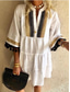 cheap Vacation Dresses-Women&#039;s Mini Dress Casual Dress Floral Dress Summer Dress Fashion Modern Daily Beach Weekend Regular Fit Floral 3/4 Length Sleeve V Neck Black White Yellow Red Summer