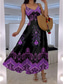 cheap Boho Dress-Women&#039;s Maxi Dress A Line Dress Slip Dress Vacation Casual Boho Going out Beach Regular Fit Floral Graphic Paisley Sleeveless V Neck Black Red Blue Purple Summer Spring