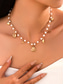 cheap Women's Necklace-Women's Pearl Beaded Necklace with Gold Sea Charms – Nautical Beach Jewelry for Summer Vacation and Resort Wear