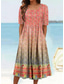 voordelige Boho Jurk-Dames Halflange jurk Zomerjurk Geplooide jurk Vakantie Casual Strandstijl Dagelijks Feestdagen Normale pasvorm Bloemig Grafisch Paisley Korte mouw Strakke ronde hals blauw Oranje Groen Zomer