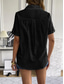 cheap Shirts-Women&#039;s Shirt Solid Color Basic Casual Short Sleeve Shirt Collar Regular Tops Daily Buttons Black White Pink Blue Summer