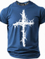 cheap Faith T shirts-Easter Men&#039;s Cross T Shirt Short Sleeve T shirt 3D Print Crew Neck Shirt Fashion Daily Designer Party Street Casual Black Red Blue Summer Spring Clothing Apparel S M L XL XXL XXXL