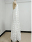 cheap White Lace Dresses-Women&#039;s Long Dress Maxi Dress White Dress Sundress Halter Neck Dress Elegant Fashion Romantic Holiday Going out Beach Loose Fit Flower Pure Color Sleeveless Deep V White Blue Summer