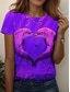 cheap Animals tee-Sea of Hearts By Vincent Hie Women&#039;s T Shirt Graphic Animal Vintage Classic Casual Short Sleeve Crew Neck Regular Tops Daily Print Purple