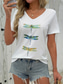 cheap Animals tee-Women&#039;s T Shirt Graphic Animal Stylish Casual Short Sleeve V Neck Regular Tops Daily Print White Summer