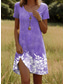 abordables Robe Fleurie-Femmes Mini Robe Robe T-Shirt Robe trapèze Robe d&#039;été Occasionnel Quotidien Coupe régulière Fleuri Graphique Manche Courte Col Rond Rose Claire Bleu Violet Vert Été Printemps