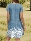 abordables Robe Fleurie-Femmes Mini Robe Robe T-Shirt Robe trapèze Robe d&#039;été Occasionnel Quotidien Coupe régulière Fleuri Graphique Manche Courte Col Rond Rose Claire Bleu Violet Vert Été Printemps