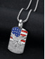 cheap Accessories-United States 250th Anniversary Men's American Flag Eagle Pendant Necklace – Gold Stainless Steel Patriotic Jewelry with Rhinestones for Independence Day, Veterans and Military Appreciation