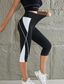 baratos Leggings e collants para ioga-Mulheres Legging Capri Patchwork Butt Lift Compressão abdominal Cintura Alta Pilates Treino de Ginástica Exercite-se Calças Bloco de cor Branco Vermelho Azul Elastano Outono Esportes Roupas Esportivas
