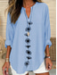 preiswerte Blumenoberteile-Damen Bluse Blumen Grafik Elegant Stilvoll Langarm V Ausschnitt Normale Oberteile Täglich Ferien Druck Weiß Blau Purpur Sommer Frühling