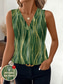 economico Top in tessuto a righe e geometrico-Per donna Canotta a canotta Grafico Geometrico A righe Vintage Tropicale Elegante Senza Maniche Scollo a V Top Regolari Quotidiano Stampato Verde Estate Primavera