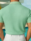 cheap Men&#039;s Classic Polo-Men&#039;s Golf Shirt Waffle Knit Polo Shirt Business Casual Classic Short Sleeve Fashion Modern Solid Color Hawaii Buttons Summer Spring Regular Fit Black White Green Khaki Golf Shirt