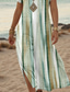 ieftine Rochii tie-dye și gradient-Pentru femei Rochii Midi Rochie de Vară Rochie A line Rochie de vară Vacanță Casual Zilnic Fit regulat Grafic Dungi Abstract Manșon scurt În V Trifoi Vară Primăvară