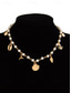 cheap Women's Necklace-Women's Pearl Beaded Necklace with Gold Sea Charms – Nautical Beach Jewelry for Summer Vacation and Resort Wear