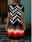 levne Pruhované a geometrické šaty-Dámské boho šaty západní šaty vintage mini šaty tričkové šaty tee šaty letní šaty na dovolenou neformální na výlet standardní střih grafika geometrický vzor krátké rukávy výstřih do V červená modrá