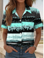 cheap Art&amp;Design Tops-Women&#039;s Shirt Graphic Geometric Daily Casual Short Sleeve Shirt Collar Regular Tops Daily Pink Blue Green Summer Spring