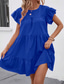 abordables Robe blanche-Femmes Mini Robe Robe Décontractée Robe d'été Élégant Mode Extérieur Fête Date Coupe régulière Uni Manche Courte Col ras du cou Bleu Noir Rose rouge Été Printemps