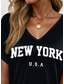 cheap Humor&amp;Quotes tee-Women&#039;s T Shirt Graphic Letter Vintage Stylish Ethnic Short Sleeve V Neck Regular Tops Daily Going out Beach Wear Print Black White Summer Spring