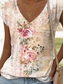 זול טנק גרפי-בגדי ריקוד נשים גופיית קמיזה דפוס פרחוני גראפי וינטאג' יום יומי ללא שרוולים צווארון V חולצות רגילות יומי פול ורוד מסמיק אודם סגול תלתן קיץ אביב