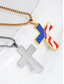 baratos Acessórios-Colar com Pingente de Cruz da Bandeira Americana – Tom de Ouro e Prata com Design da Bandeira dos EUA Estiloso e Moderno para Uso Casual e de Declaração
