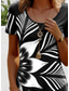 cheap Art&amp;Design Dress-Women&#039;s Mini Dress Casual Dress T Shirt Dress Tee Dress Sundress A Line Dress Stylish Casual Beach Regular Fit Floral Graphic Short Sleeve Crew Neck Scoop Neck Black And White Summer Spring