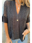 cheap Women&#039;s Plain Tops-Women&#039;s Blouse Plain Basic Modern Casual Half Sleeve V Neck Regular Tops Daily Holiday Going out Buttons Black White Pink Brown Green Summer
