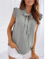 cheap Plain Tank Top-Women&#039;s Shirt Solid Color Polka Dot Daily Casual Sleeveless V Neck Regular Tops Daily Tie Front Pink Blue Purple Green Khaki Summer Spring