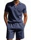 preiswerte Klassisches Poloshirt für Herren-Herren Golfshirt Golf Poloshirts Lässig Arbeit Revers Kurzarm Basic Modern Einfach 2 teilig Knöpfe Sommer Normale Passform Aprikose Weiß Marineblau Hellgrau Armeegrün Hellblau Golfshirt