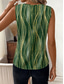 economico Top in tessuto a righe e geometrico-Per donna Canotta a canotta Grafico Geometrico A righe Vintage Tropicale Elegante Senza Maniche Scollo a V Top Regolari Quotidiano Stampato Verde Estate Primavera