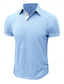 cheap Men&#039;s Classic Polo-Men&#039;s Golf Shirt Golf Polos Shirts Work Casual Lapel Short Sleeve Basic Modern Plain Patchwork Buttons Summer Regular Fit Royal Blue Smoke Light Blue Grey Golf Shirt