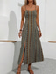 cheap Boho Dress-Women&#039;s Midi Dress Casual Dress Summer Dress Slip Dress Boho Dress Elegant Fashion Modern Daily Beach Weekend Regular Fit Striped Sleeveless V Neck Red Green Summer